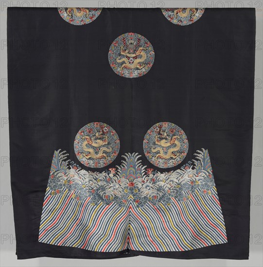 Unfinished robe, 1800-1825. China, Qing Dynasty (1644-1912). Silk with silk and metal thread embroidery; overall: 314.8 x 157.5 cm (123 15/16 x 62 in.).