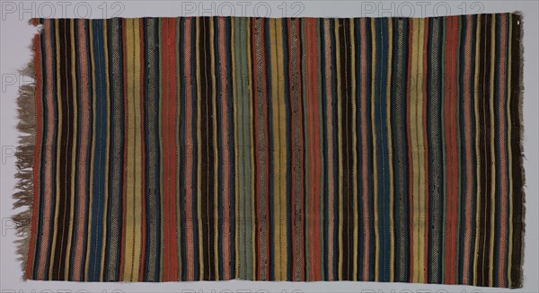 Blanket, 19th century. Tibet ?, 19th century. Weft faced plain weave with supplementary weft: wool; overall: 314 x 166 cm (123 5/8 x 65 3/8 in.).