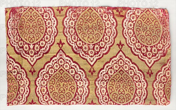 Brocade, 1600-1650. Turkey, Bursa, first half of 17th Century. Brocade, silk; average: 45.8 x 62.3 cm (18 1/16 x 24 1/2 in.)