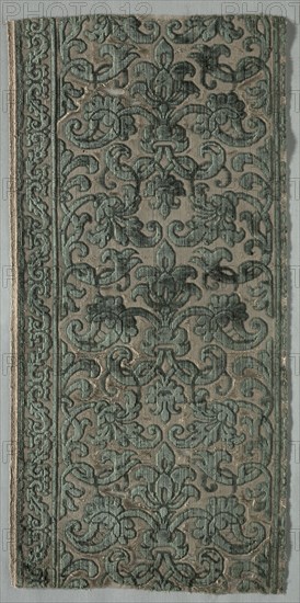 Velvet Fragment, late 1500s. Italy, late 16th century. Velvet (cut and uncut); silk; overall: 52.7 x 25.4 cm (20 3/4 x 10 in.)