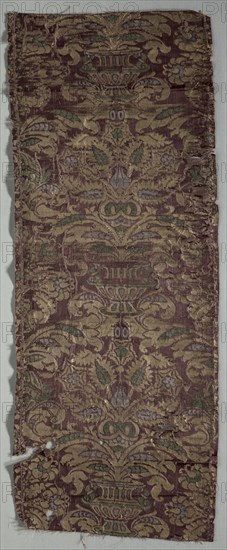 Brocaded Textile, late 1600s. Italy, late 17th century. Brocade, silk; overall: 29.2 x 76.2 cm (11 1/2 x 30 in.).