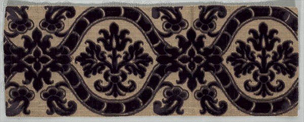 Velvet Brocade Textile, late 1500s. Italy, late 16th century. Velvet (brocaded); silk and metal; overall: 19.7 x 50.8 cm (7 3/4 x 20 in.)