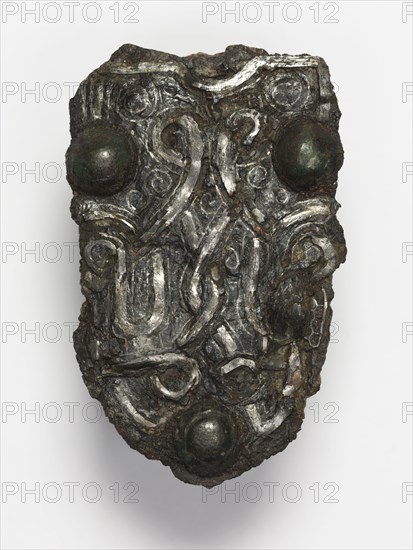 Tab, 600s. Frankish, Migration period, 7th century. Iron with silver overlay; overall: 9.1 x 5.8 cm (3 9/16 x 2 5/16 in.)