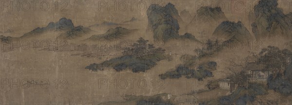 Visiting an Old Friend in the Spring Mountains, 1300s. After Sheng Mou (Tzu-chao) (Chinese, active c. 1330-1369). Hanging scroll: ink and slight color on silk; overall: 58.4 x 135.9 cm (23 x 53 1/2 in.).
