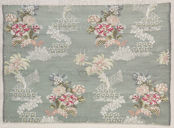 Taffeta, Brocaded, c. 1750. France, mid 18th century, Period of Louis XV (1723-1774). Taffeta, brocaded; silk; overall: 40.2 x 50.8 cm (15 13/16 x 20 in.)