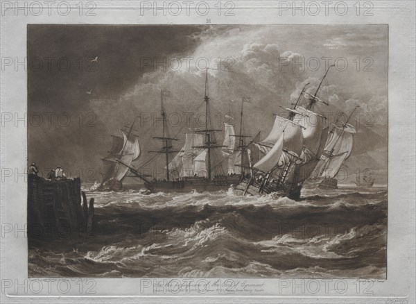 Liber Studiorum:  Ships in a Breeze. Joseph Mallord William Turner (British, 1775-1851). Etching and mezzotint