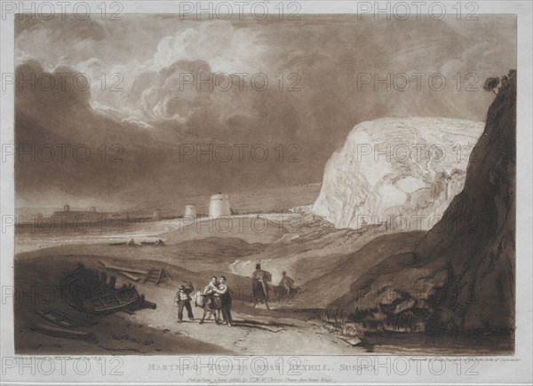 Liber Studiorum:  Martello Towers, near Bexhill, Sussex. Joseph Mallord William Turner (British, 1775-1851). Etching and mezzotint