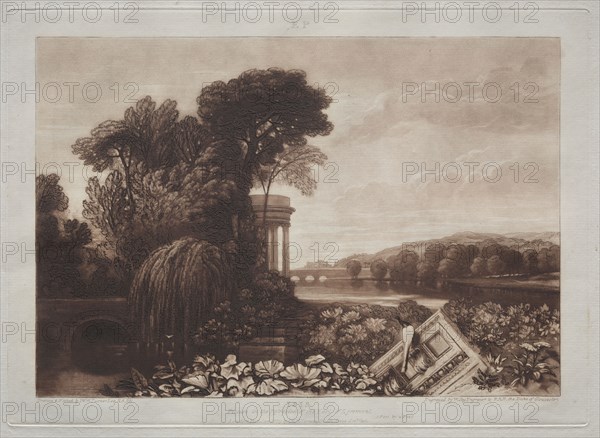 Liber Studiorum:  Temple of Isis. Joseph Mallord William Turner (British, 1775-1851). Etching and mezzotint