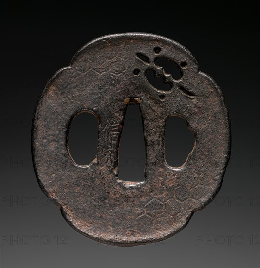 Sword Guard, 1500s. Japan, Muromachi Period (1392-1573). Iron; overall: 6.8 x 7 cm (2 11/16 x 2 3/4 in.).