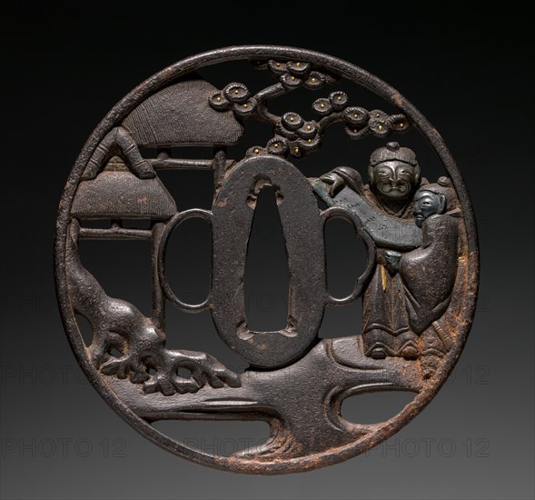 Sword Guard, c. 1800. Japan, Soten school, Edo period (1615-1868). Iron; diameter: 8.4 cm (3 5/16 in.).