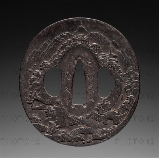 Sword Guard, mid 18th century. Japan, Edo Period (1615-1868). Iron; overall: 7 x 7.7 cm (2 3/4 x 3 1/16 in.).