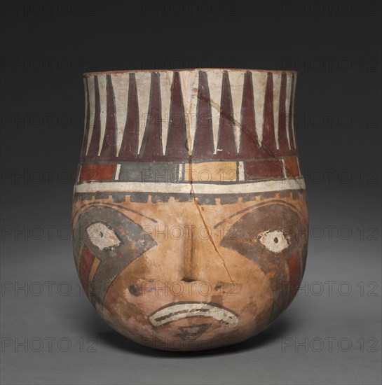 Vase, c. 300-500. Peru, Nasca style (100 BC-AD 700). Pottery; overall: 18.2 x 16.1 x 15.9 cm (7 3/16 x 6 5/16 x 6 1/4 in.).