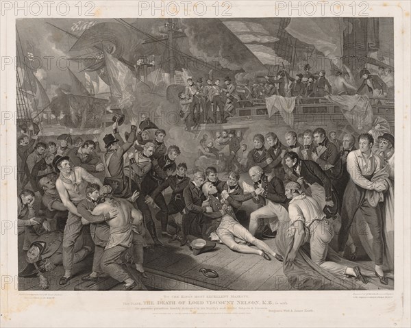Death of Lord Nelson. James Heath (British, 1757-1834). Engraving