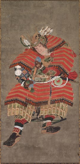 Yoshitsune as a Warrior, 19th century. Katsushika Hokusai (Japanese, 1760-1849). Hanging scoll; color on paper; overall: 81.3 x 39.4 cm (32 x 15 1/2 in.).