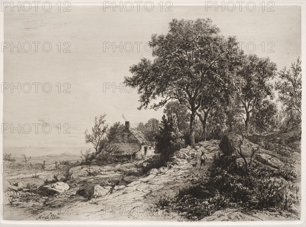 109: Cottage by the Sea. Hendrik Dirk Kruseman van Elten (American, 1829-1904). Etching