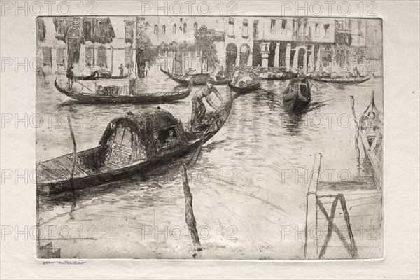 Etchings of Venice: Traghetto San Felice, 19th century. Otto H. Bacher (American, 1856-1909). Etching