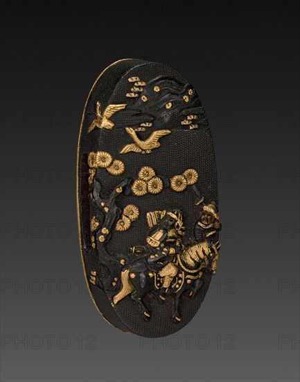 Kashira, 1700-1850. Japan, Tokugawa period. Shakudo; average: 3.7 x 1.8 cm (1 7/16 x 11/16 in.).