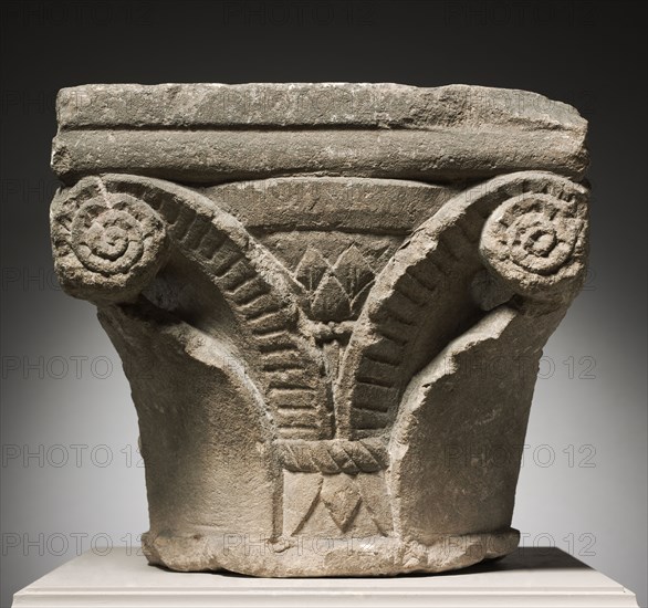 Capital, 700s-800s. Italy, Migration period, 8th-9th Century. Marble; overall: 31.1 x 33.7 x 33.7 cm (12 1/4 x 13 1/4 x 13 1/4 in.)