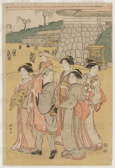 Women Accompanying a Girl to a Shrine, early 1790s. Katsukawa Shuncho (Japanese). Color woodblock print; sheet: 39.1 x 26.1 cm (15 3/8 x 10 1/4 in.).