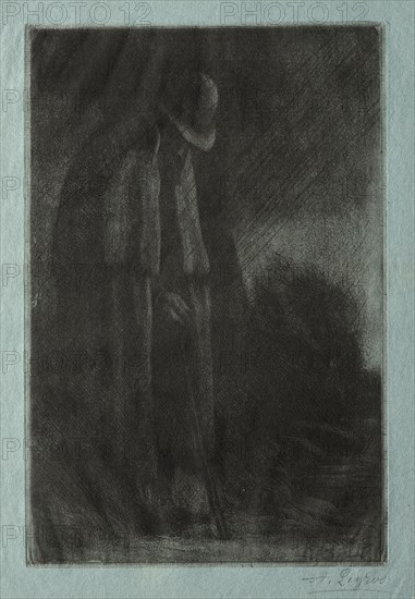 Le Voyageur à l'Abri. Alphonse Legros (French, 1837-1911). Etching