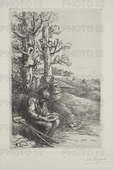 The Little Beggar. Alphonse Legros (French, 1837-1911). Etching