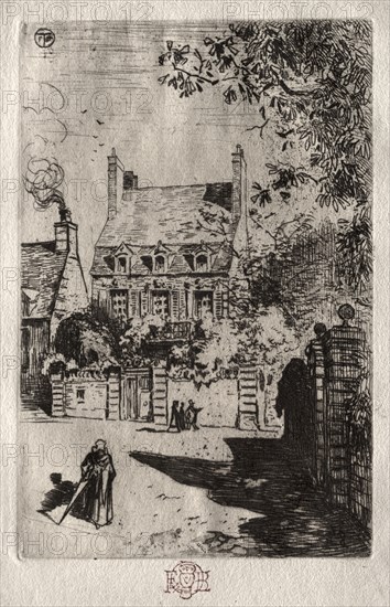 In Province: The House at Orléans, c. 1875. Félix Hilaire Buhot (French, 1847-1898). Etching; sheet: 18.2 x 11.9 cm (7 3/16 x 4 11/16 in.); platemark: 13.6 x 8.9 cm (5 3/8 x 3 1/2 in.)