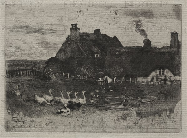 Thatched Cottages, 1878. Félix Hilaire Buhot (French, 1847-1898). Etching, drypoint and aquatint; sheet: 21.5 x 28.2 cm (8 7/16 x 11 1/8 in.); platemark: 10.1 x 13.9 cm (4 x 5 1/2 in.).