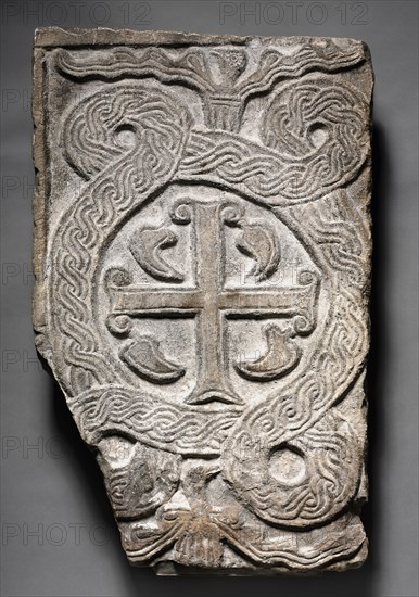 Transenna Panel with a Cross, 700s-800s. Lombardic, Italy, Rome, Migration period. Marble; overall: 70.5 x 44.5 cm (27 3/4 x 17 1/2 in.)