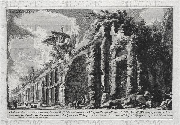 Veduta dei muri che investivano le falde del Monte Celio. Giovanni Battista Piranesi (Italian, 1720-1778). Etching and engraving