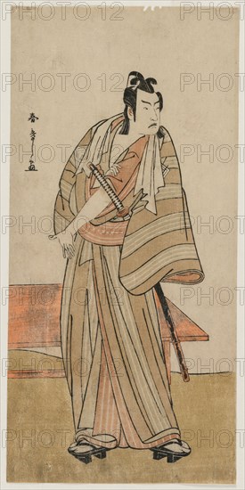 Ichikawa Yaozo II as a Otokodate Standing by a Bench, c. 1780. Katsukawa Shunsho (Japanese, 1726-1792). Color woodblock print; sheet: 30.2 x 14.6 cm (11 7/8 x 5 3/4 in.).