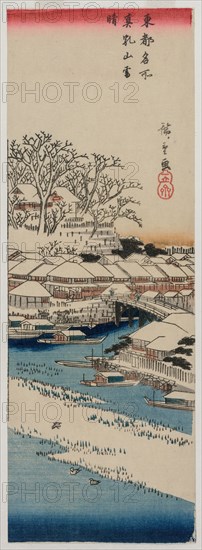 Clear Weather after Snow at Matsuchiyama (from the series Famous Places in the Eastern Capital), late 1830s or early 1840s. Ando Hiroshige (Japanese, 1797-1858). Color woodblock print; overall: 36.6 x 12.8 cm (14 7/16 x 5 1/16 in.).