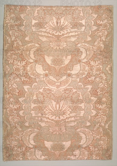 Textile Fragment, early 1700s. France, early 18th century, late Baroque. Plain compound satin; overall: 76.8 x 54.5 cm (30 1/4 x 21 7/16 in.)