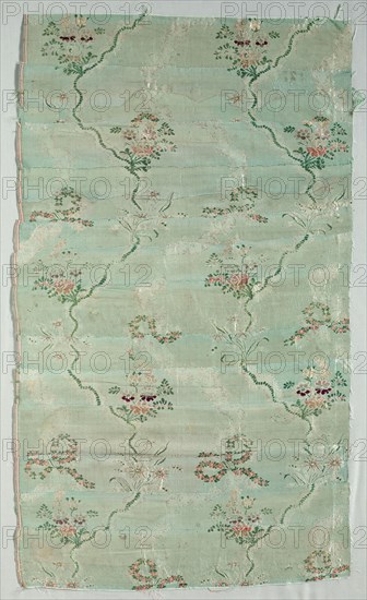 Panel, mid 1700s. France, mid-18th century, Period of Louis XV (1723-1774). Plain compound cloth, brocaded; silk; overall: 83.1 x 48.5 cm (32 11/16 x 19 1/8 in.)