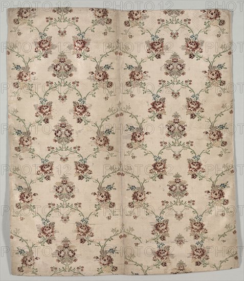 Fragment, mid 1700s. France, mid-18th century, Period of Louis XV (1723-1774). Brocade on tabby; silk; overall: 121.4 x 103.5 cm (47 13/16 x 40 3/4 in.).