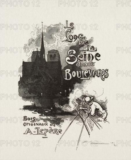 Frontispiece:  Le long de la Seine et des Boulevards. Auguste Louis Lepère (French, 1849-1918). Wood engraving