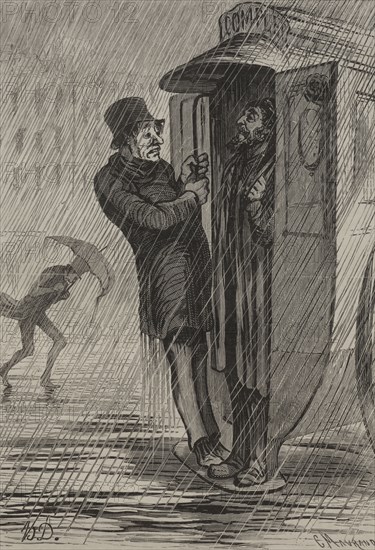 The Omnibus:  Full. Honoré Daumier (French, 1808-1879). Wood engraving