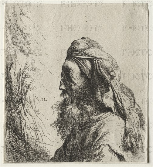 Head of an Oriental. Jan Lievens (Dutch, 1607-1674). Etching