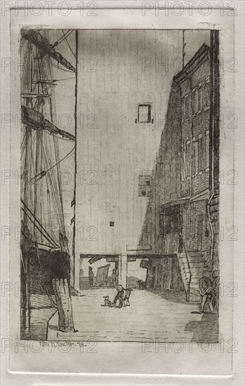 Ship and Elevator, 1878. Otto H. Bacher (American, 1856-1909). Etching