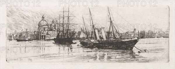 Two Boats, Venice, 1880. Otto H. Bacher (American, 1856-1909). Etching