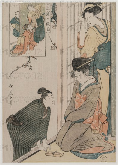 Chushingura: Act II of The Storehouse of Loyalty, late 1790s. Kitagawa Utamaro (Japanese, 1753?-1806). Color woodblock print; sheet: 36.2 x 25.8 cm (14 1/4 x 10 3/16 in.).