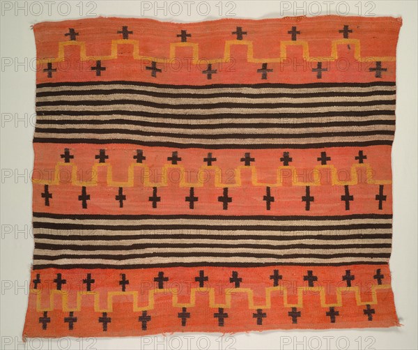 Rug (Woman's Wearing Blanket Style), c. 1895-1905. America, Native North American, Southwest, Navajo, Post-Contact, Early Period. Tapestry weave: wool (handspun); overall: 125 x 146.5 cm (49 3/16 x 57 11/16 in.).