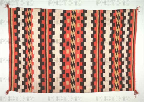 Rug (banded pound blanket style), c. 1895-1910. America, Native North American, Southwest, Navajo, post- Contact, Early Period. Tapestry weave: wool; overall: 220 x 138.8 cm (86 5/8 x 54 5/8 in.).
