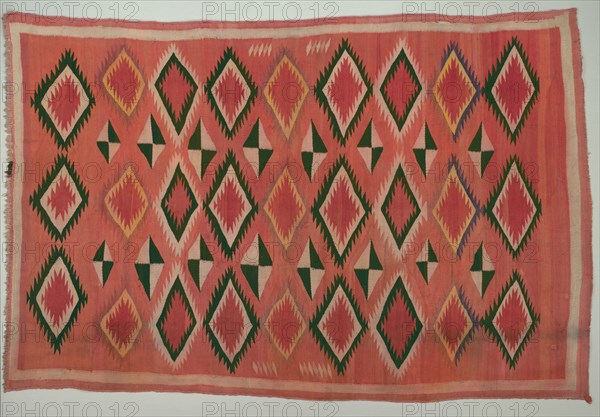 Rug, c. 1890-1900. America, Native North American, Southwest, Navajo, Post-Contact, Transitional Period. Tapestry weave: wool (handspun); overall: 231.1 x 153.7 cm (91 x 60 1/2 in.)