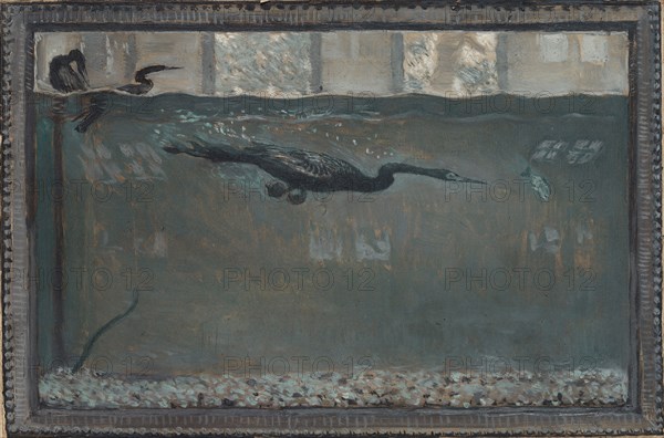 Diving Cormorant, 1900. Otto H. Bacher (American, 1856-1909). Oil on board; unframed: 23 x 33.2 cm (9 1/16 x 13 1/16 in.).
