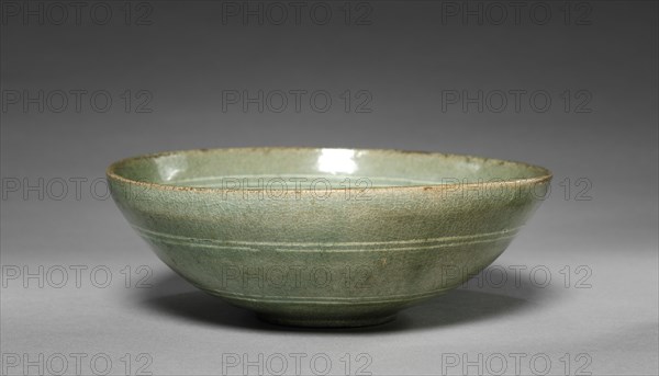 Dish with Inlaid Plant Design, 1100s. Korea, Goryeo period (918-1392). Celadon with inlaid design; overall: 6.7 cm (2 5/8 in.).