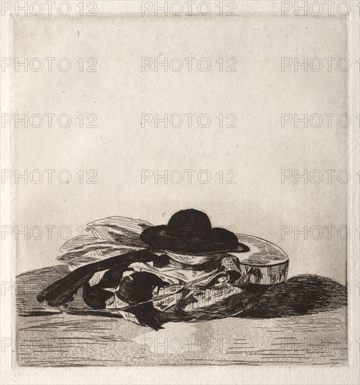 Fronttispiece for an Edition of Etchings: Hat and Guitar, 1862. Edouard Manet (French, 1832-1883). Etching, roulette, and aquatint