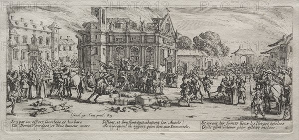 Devastation of a Monastery. Jacques Callot (French, 1592-1635). Etching