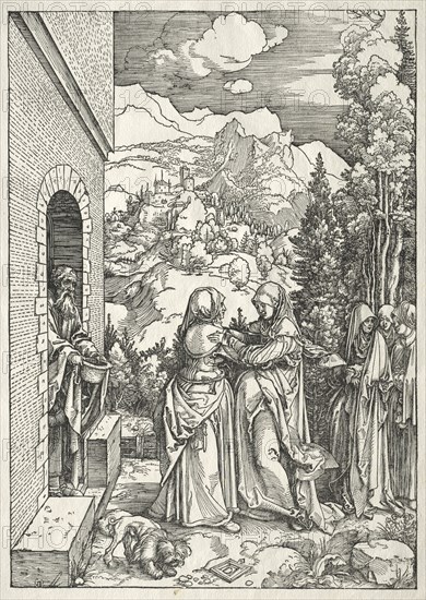 Life of the Virgin:  The Visitation, 1504-1505. Albrecht Dürer (German, 1471-1528). Woodcut