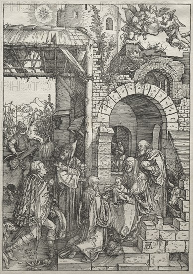 Life of the Virgin:  Adoration of the Magi, 1504-1505. Albrecht Dürer (German, 1471-1528). Woodcut