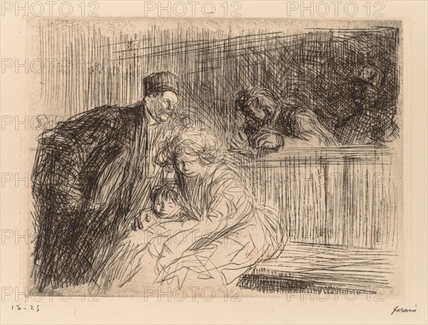 L'Avocat Parlant au prevenu. Jean Louis Forain (French, 1852-1931). Etching